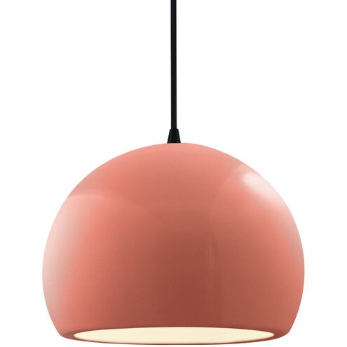 Radiance LED 10 inch Gloss Blush and Matte Black Pendant Ceiling Light