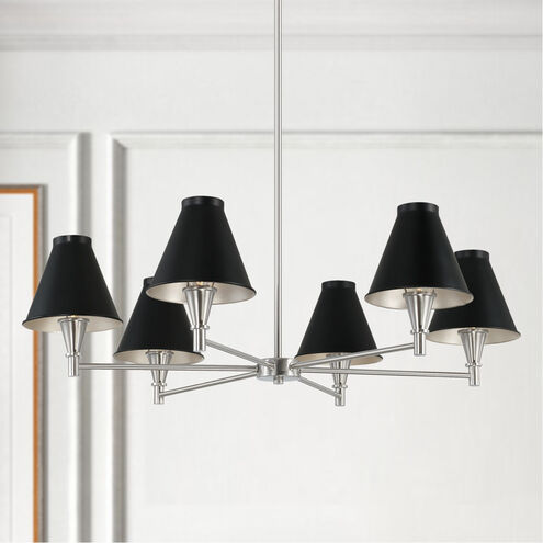 Benson 6 Light 32 inch Black Tie Chandelier Ceiling Light