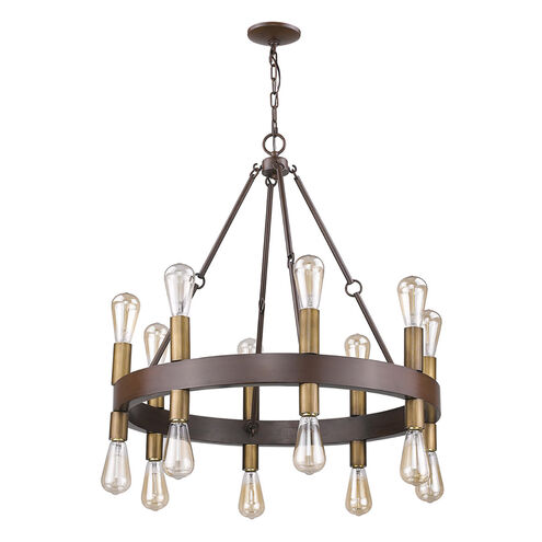 Cumberland 16 Light 28 inch Faux Wood Finish Chandelier Ceiling Light