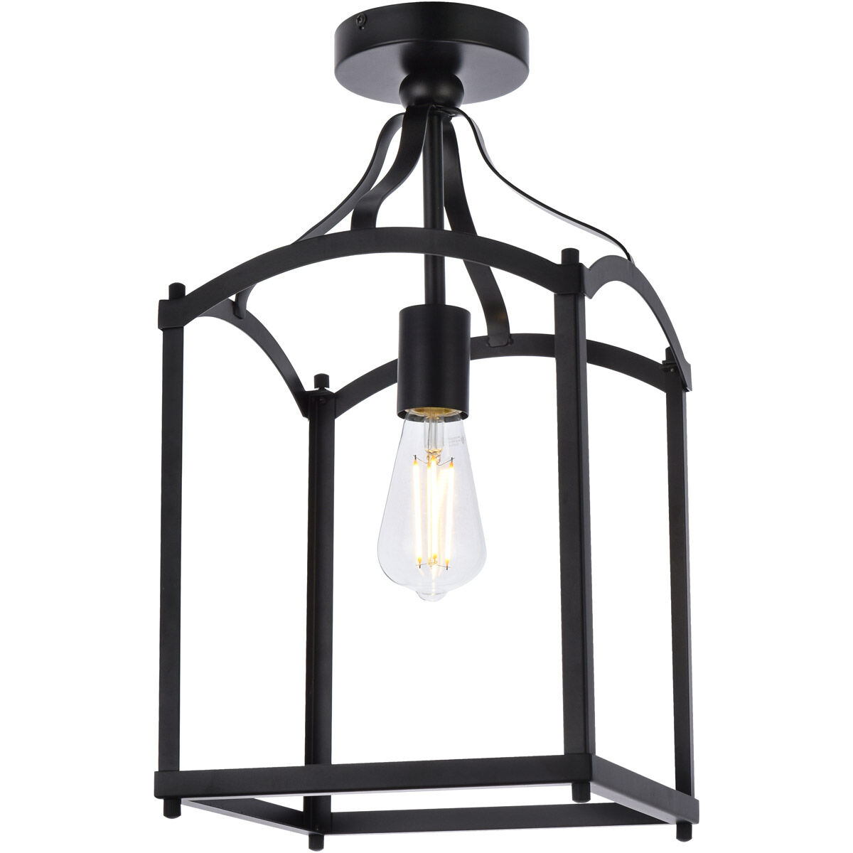 Janet 1 Light 10 inch Black Flush Mount Ceiling Light