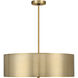Grid 4 Light 24 inch Soft Rass Pendant Ceiling Light in Soft Brass