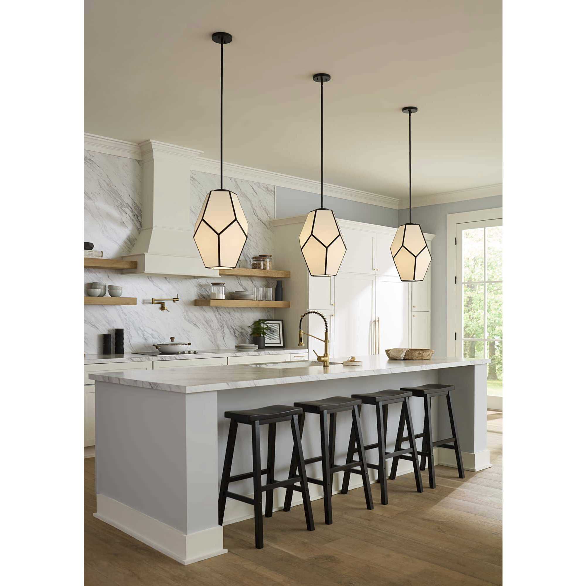 Latham 1 Light 14 inch Matte Black Pendant Ceiling Light