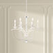 Priscilla 6 Light White Chandelier Ceiling Light in Optic, Adjustable Height