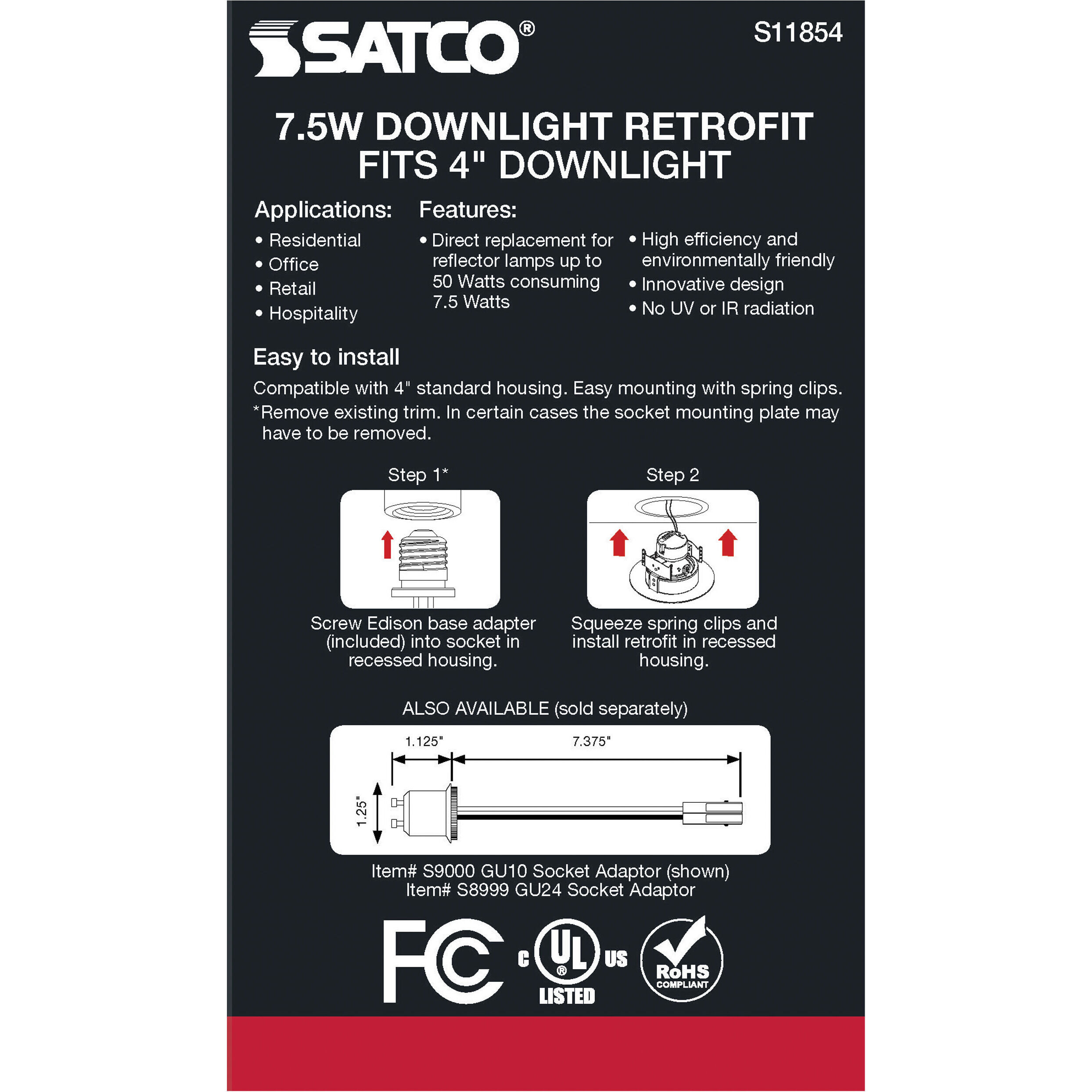 Edgewood Integrated Black Recessed, Retrofits