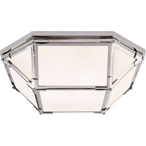 Suzanne Kasler Morris LED 15.5 inch Polished Nickel Flush Mount Ceiling Light in White Glass