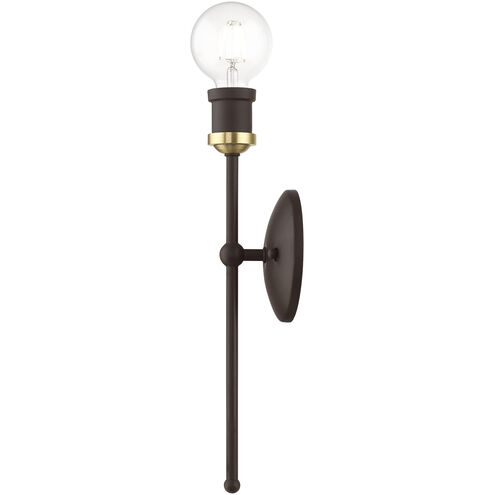 Lansdale 1 Light 5 inch Bronze with Antique Brass Accents ADA Single Sconce Wall Light, Single