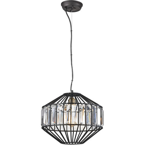 Yardley 1 Light 13 inch Oil Rubbed Bronze with Clear Pendant Ceiling Light