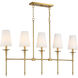 Trundle 5 Light 48 inch Warm Brass Linear Chandelier Ceiling Light, Lighting One