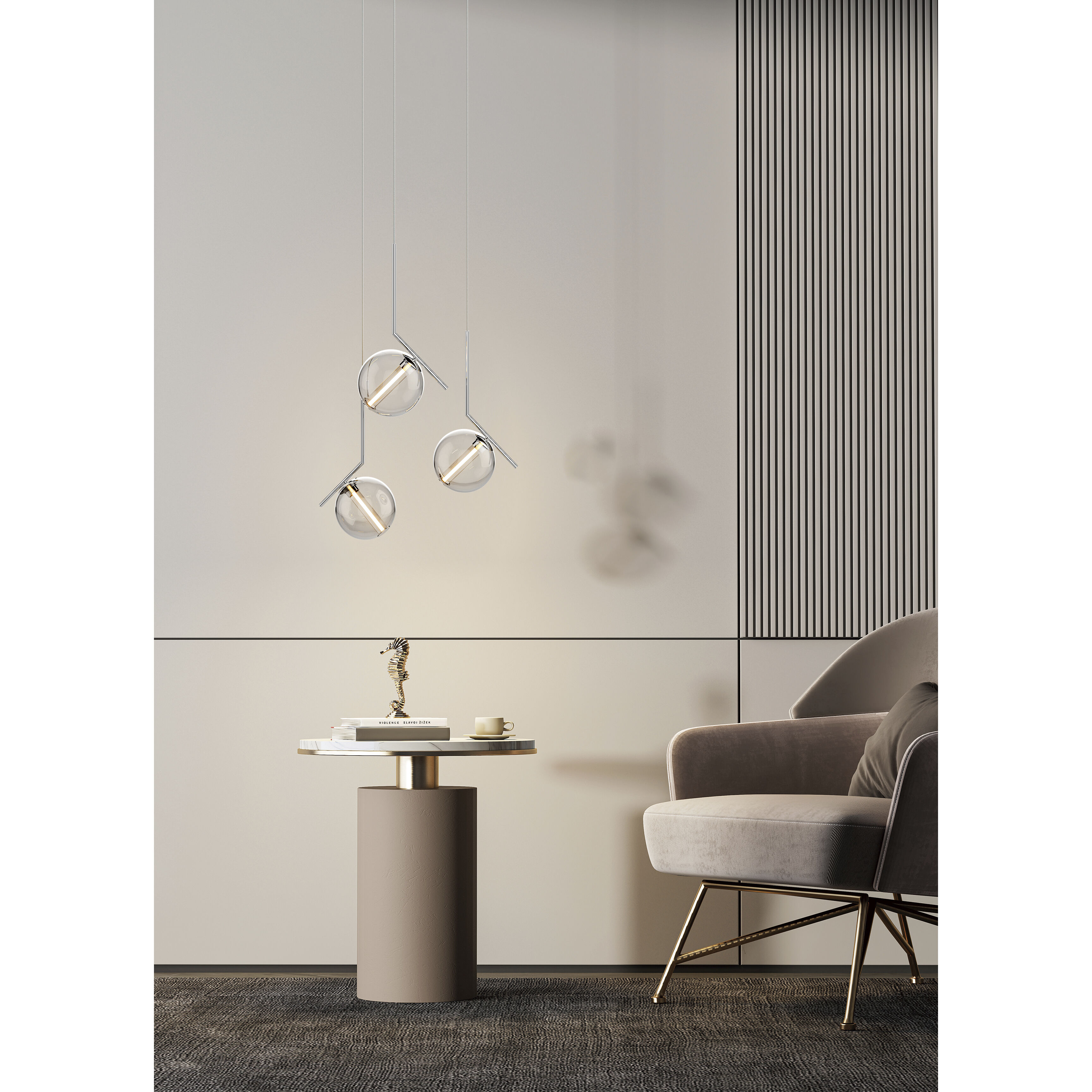 Vetri LED 13.78 inch Chrome Pendant Ceiling Light