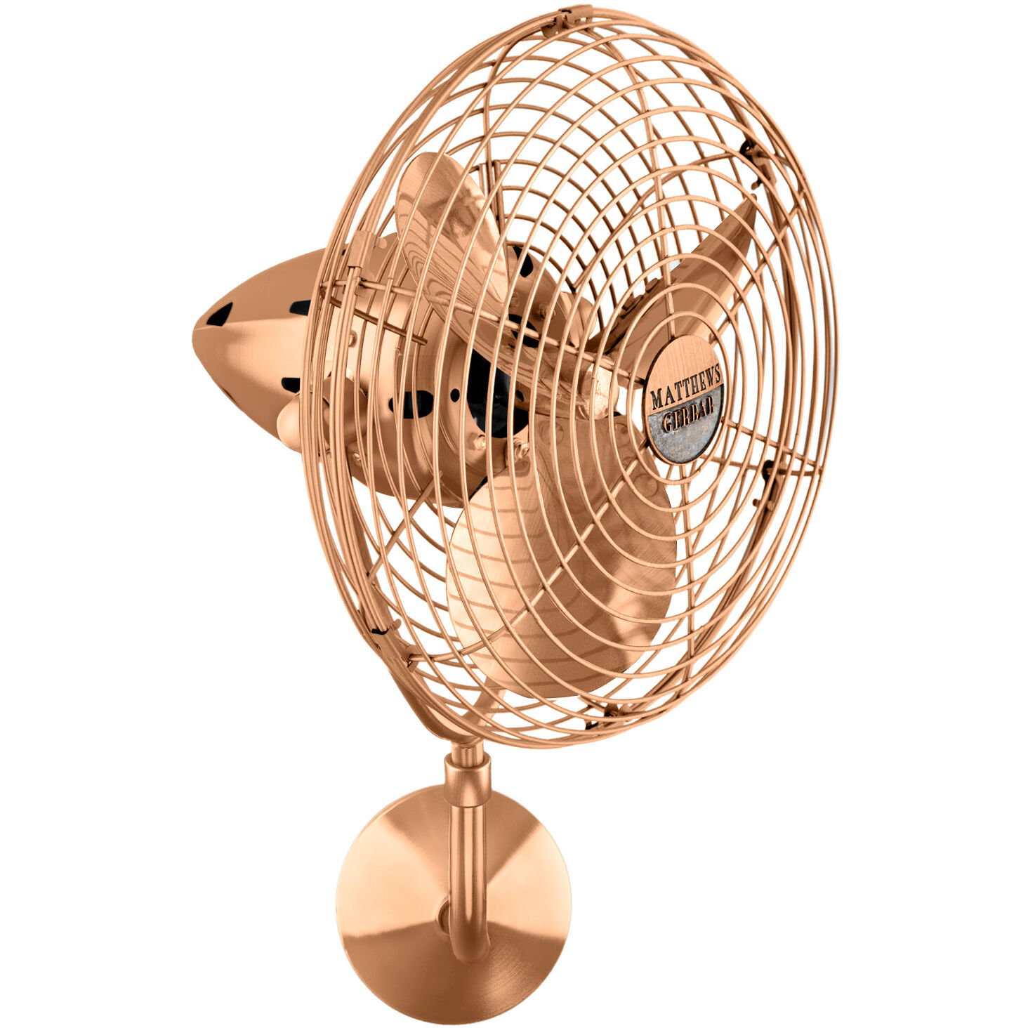 Matthews-Gerbar Bruna Parede 21 inch Brushed Copper Directional Wall Fan, Matthews-Gerbar