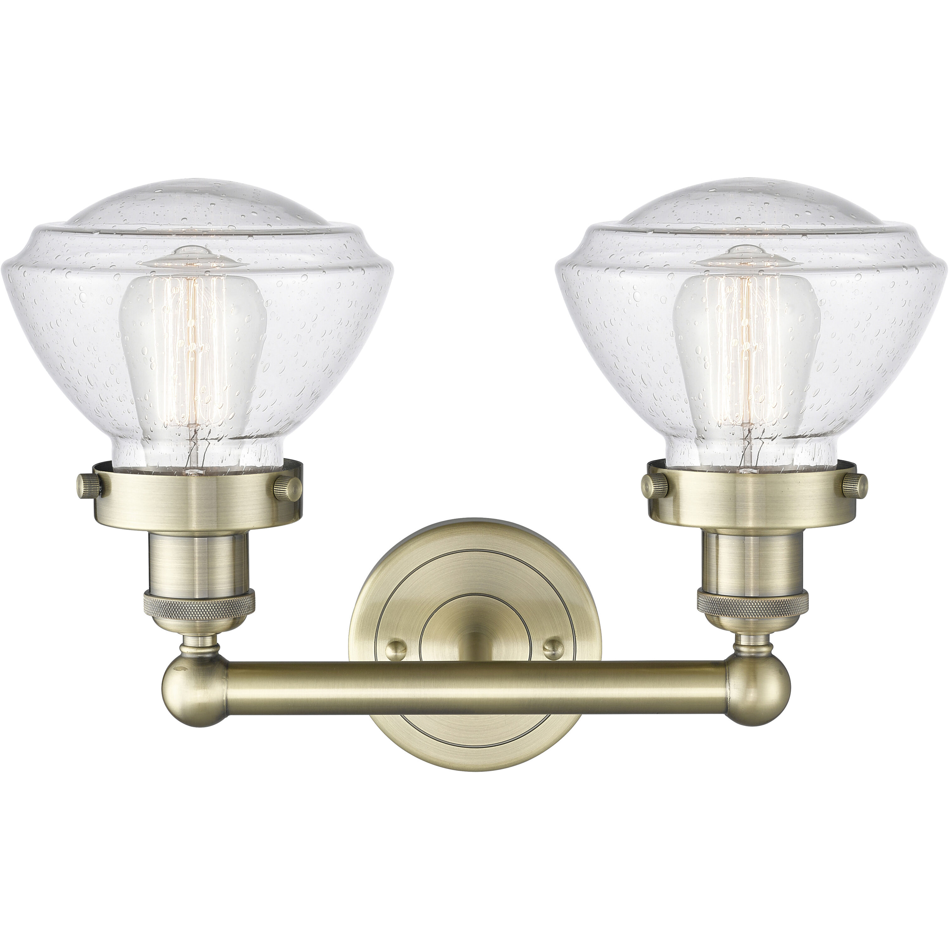 Olean 2 Light 15.5 inch Antique Brass Bath Vanity Light Wall Light in Seedy