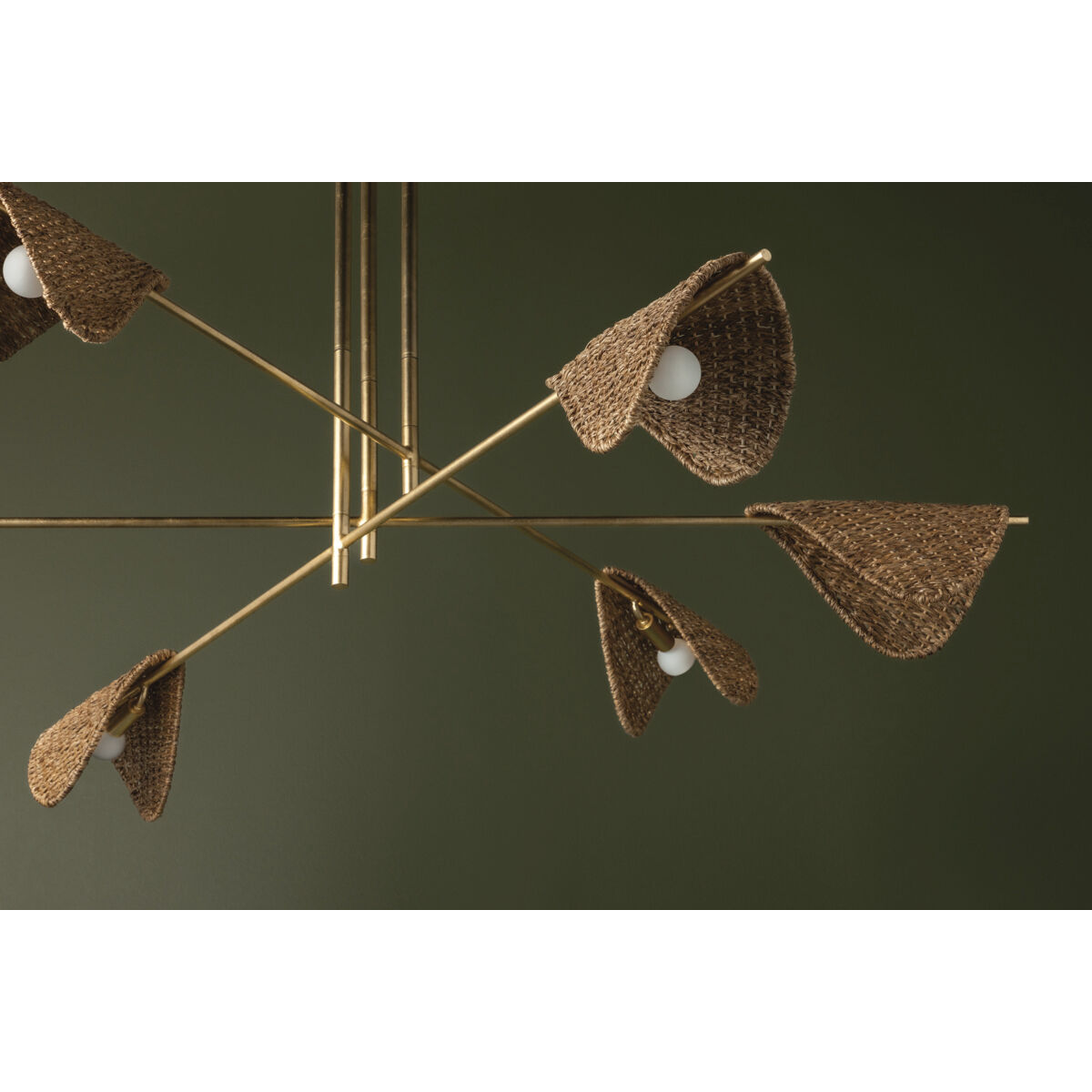 Barnaby 6 Light 60 inch Vintage Gold Leaf Chandelier Ceiling Light