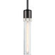Zigrina 1 Light 5.13 inch Satin Brushed Black with Polished Nickel Pendant Ceiling Light