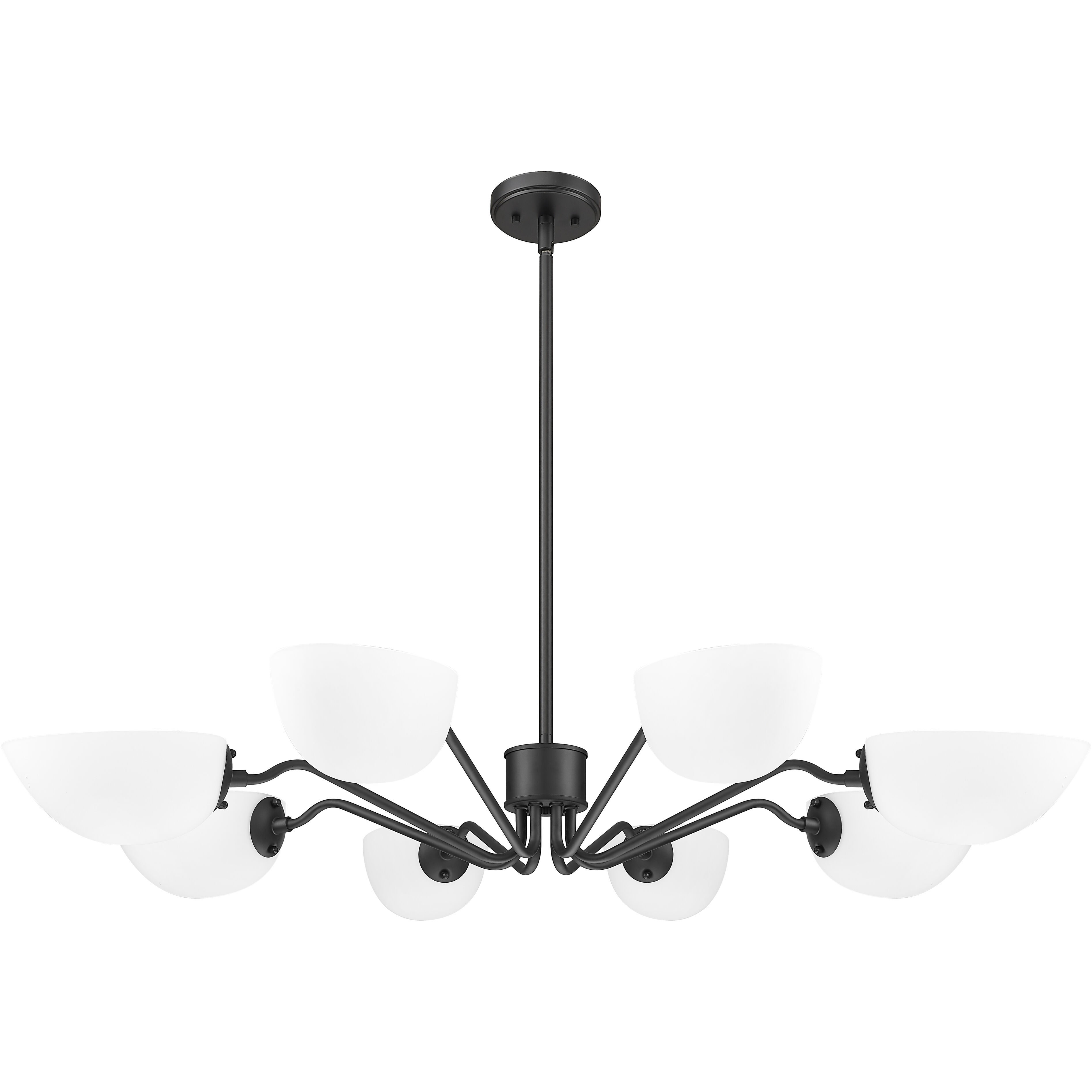 Breton 8 Light 46 inch Matte Black Chandelier Ceiling Light