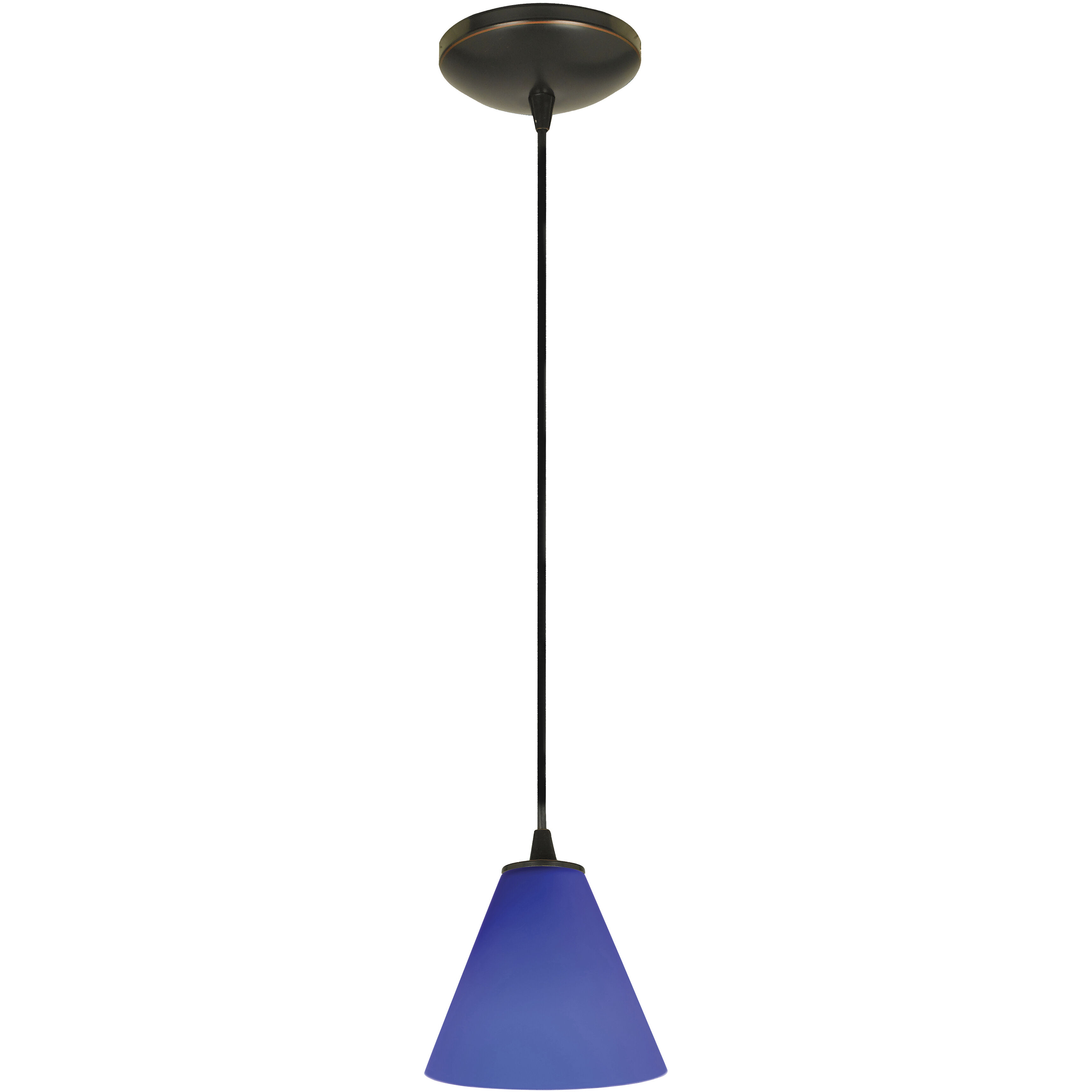 Martini 1 Light 7.25 inch Oil Rubbed Bronze Pendant Ceiling Light in Cobalt