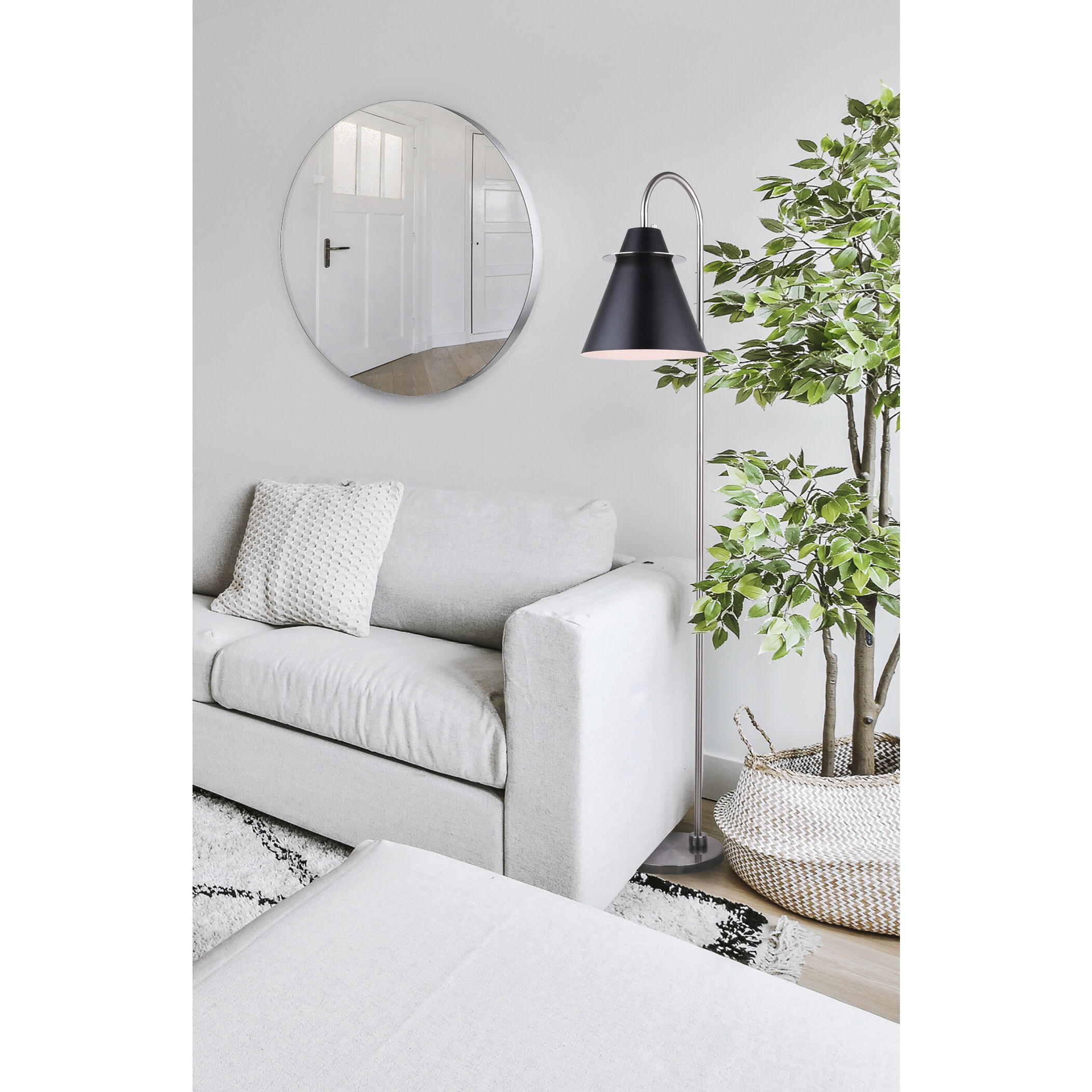 Talia 66 inch 60.00 watt Brushed Nickel/Matte Black Floor Lamp Portable Light