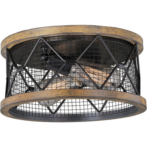 Bremerton LED 13 inch Oil Rubbed Bronze and Burnished Teak Flush Mount Ceiling Light
