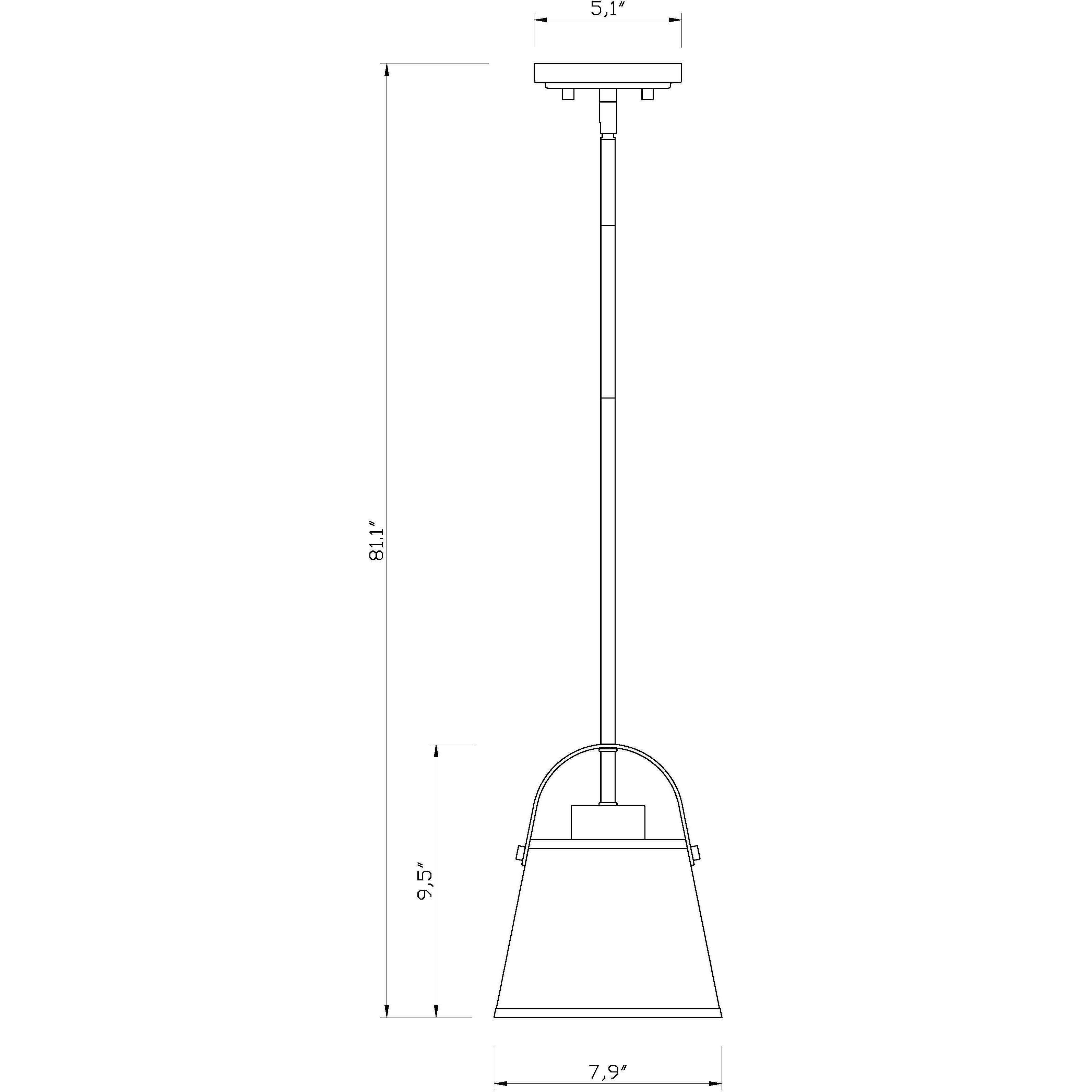 Z-Studio 1 Light 8 inch Matte Black Pendant Ceiling Light