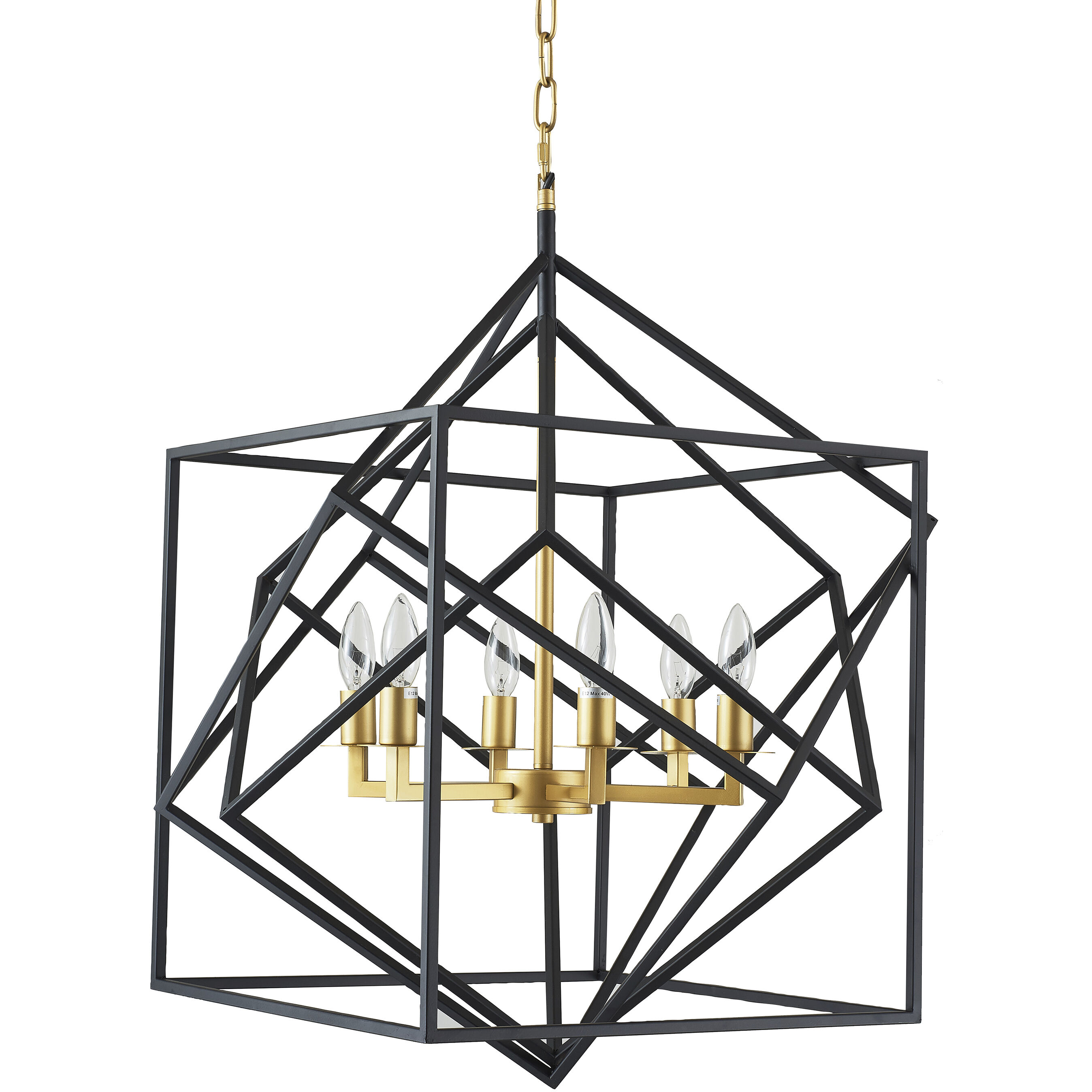 Canada 6 Light 26 inch Black Chandelier Ceiling Light