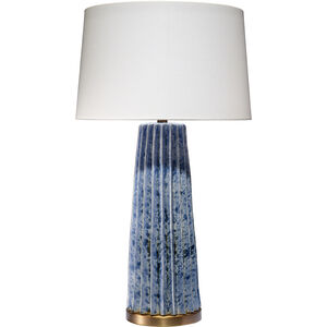 Pleated 32.25 inch 150.00 watt Cornflower Blue Table Lamp Portable Light