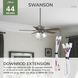 Swanson 44 inch Matte Silver with Autumn Walnut/Natural Wood Blades Ceiling Fan