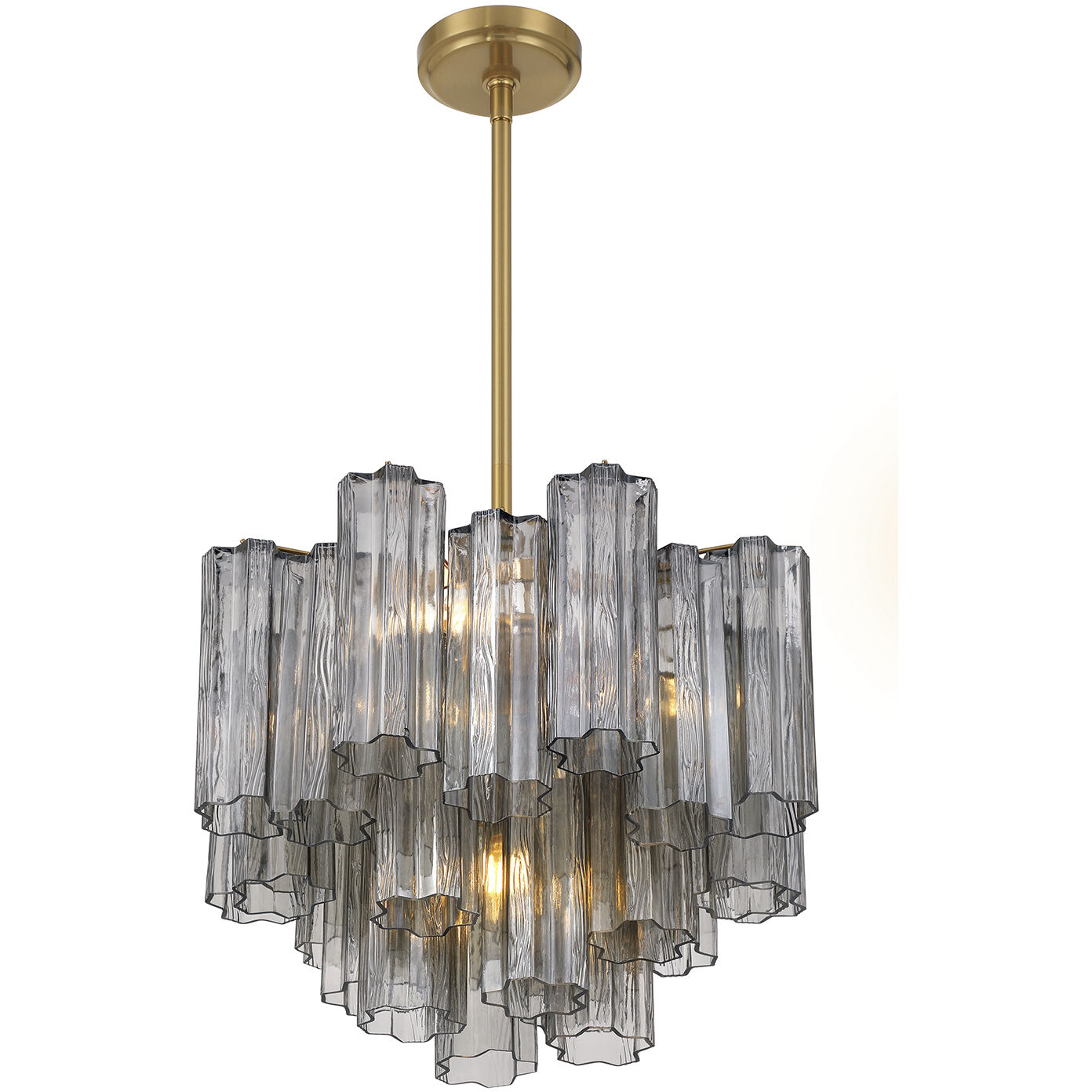Addis 4 Light 17.75 inch Aged Brass Mini Chandelier Ceiling Light in Smoke