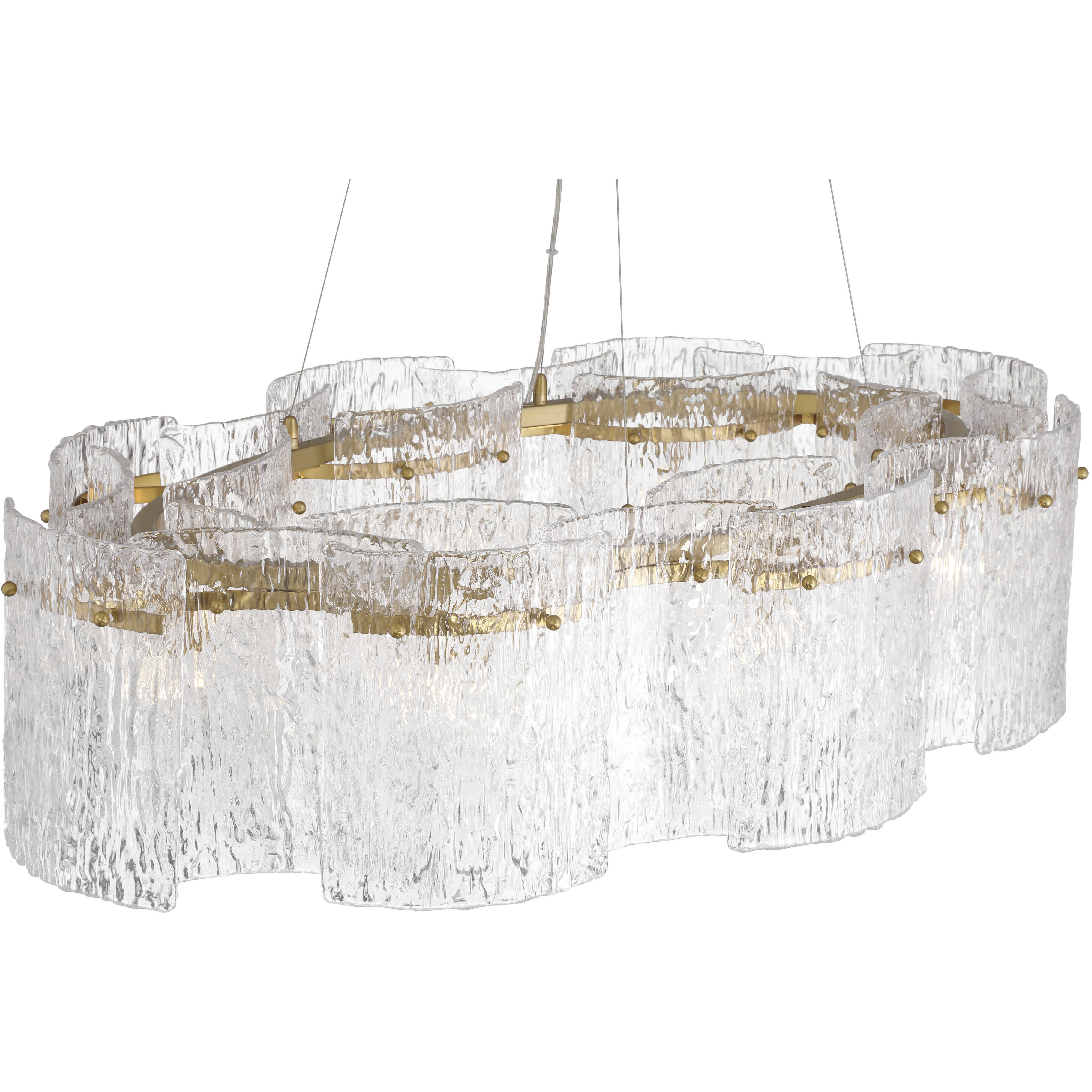 Brookstreet 8 Light 27.5 inch Legacy Brass Pendant Ceiling Light in Clear Handmade Glass