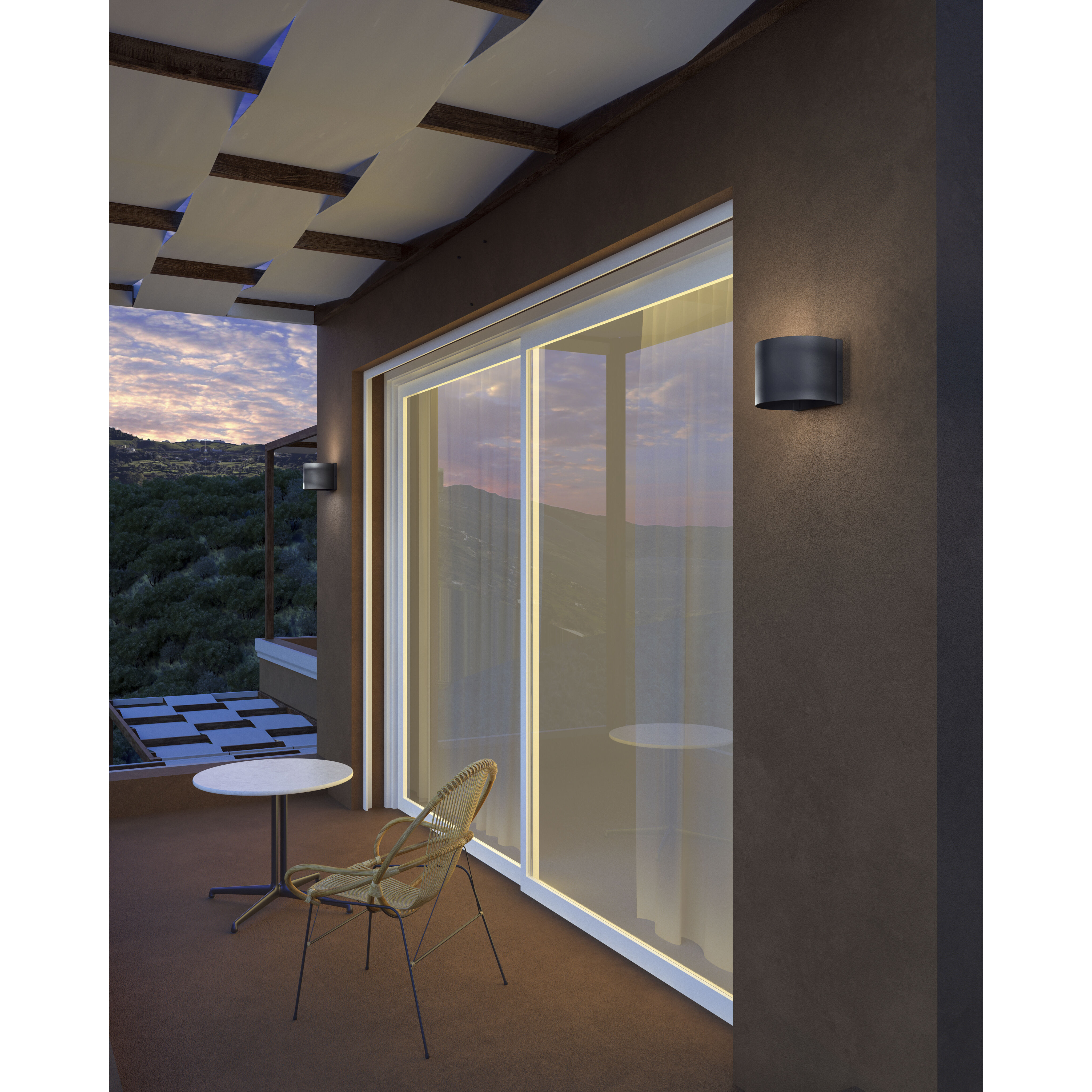 Rene LED 4.38 inch Black Exterior Wall Sconce