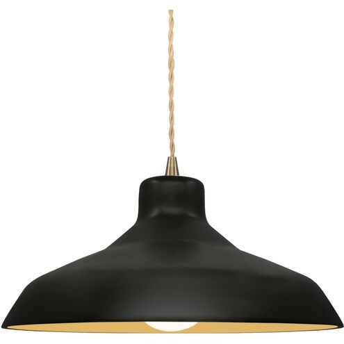 Radiance LED 13.5 inch Carbon Matte Black and Champagne Gold and Antique Brass Pendant Ceiling Light