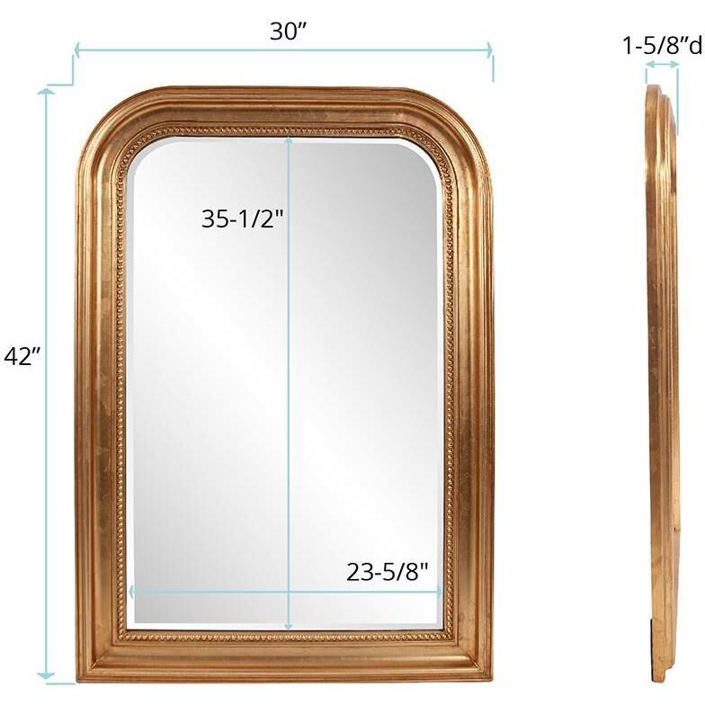 French Philippe 42 X 30 inch Antique Gold Leaf Vanity Mirror