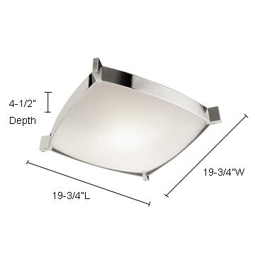 Linea 4 Light 19.75 inch Chrome Flush Mount Ceiling Light