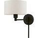 Allison 14.75 inch 60 watt Black Swing Arm Wall Lamp Wall Light