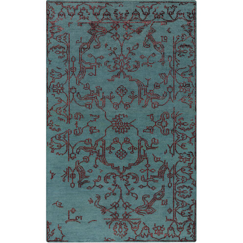 Bagras 96 X 60 inch Teal, Burgundy Rug