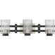Colt 3 Light 24 inch Matte Black with Satin Nickel Vanity Light Wall Light