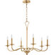 Maryse 6 Light 29 inch Aged Brass Chandelier Ceiling Light