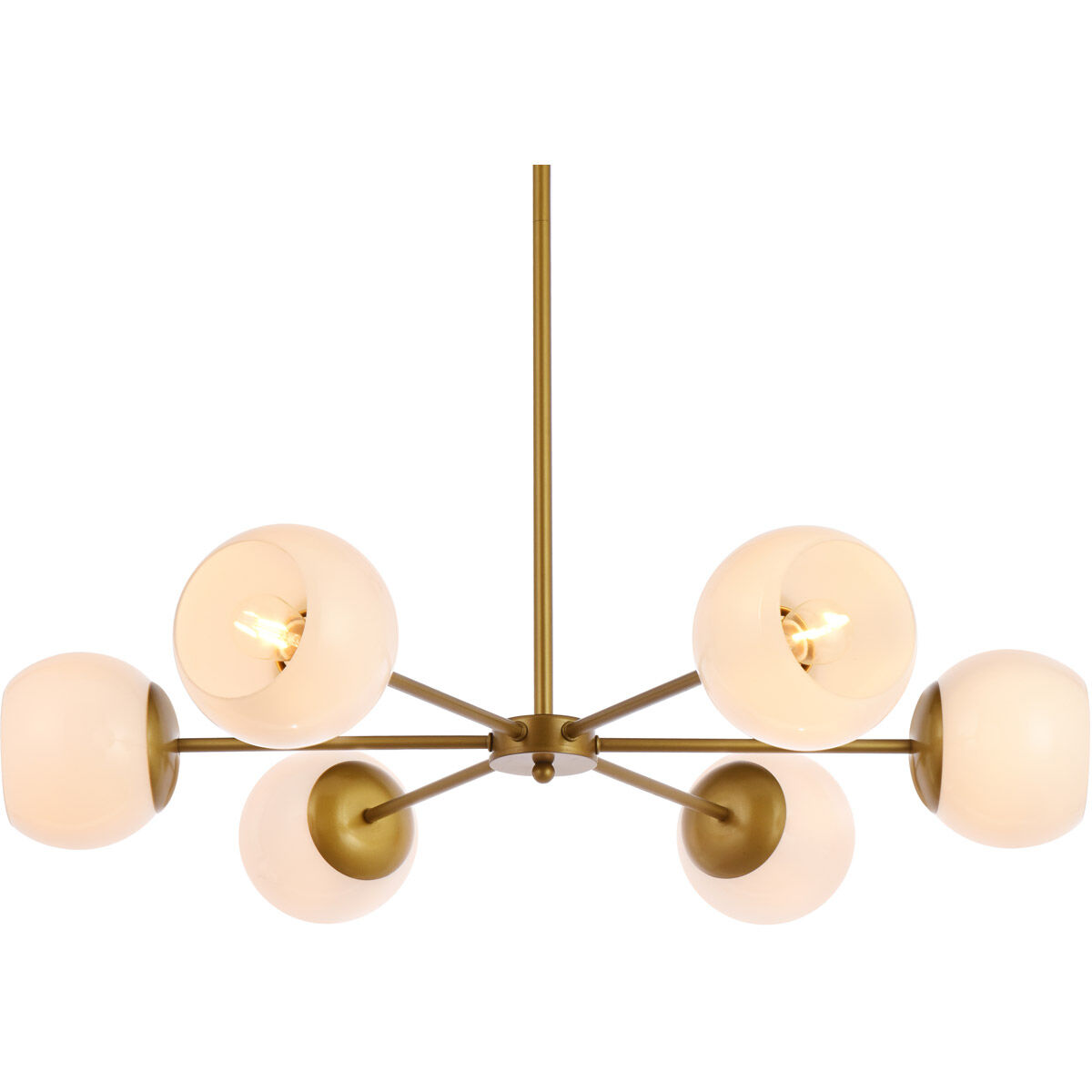 Briggs 6 Light 30 inch Brass Pendant Ceiling Light