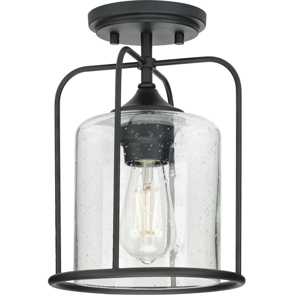 Watch Hill 1 Light 9 inch Textured Black Outdoor Flush Mount