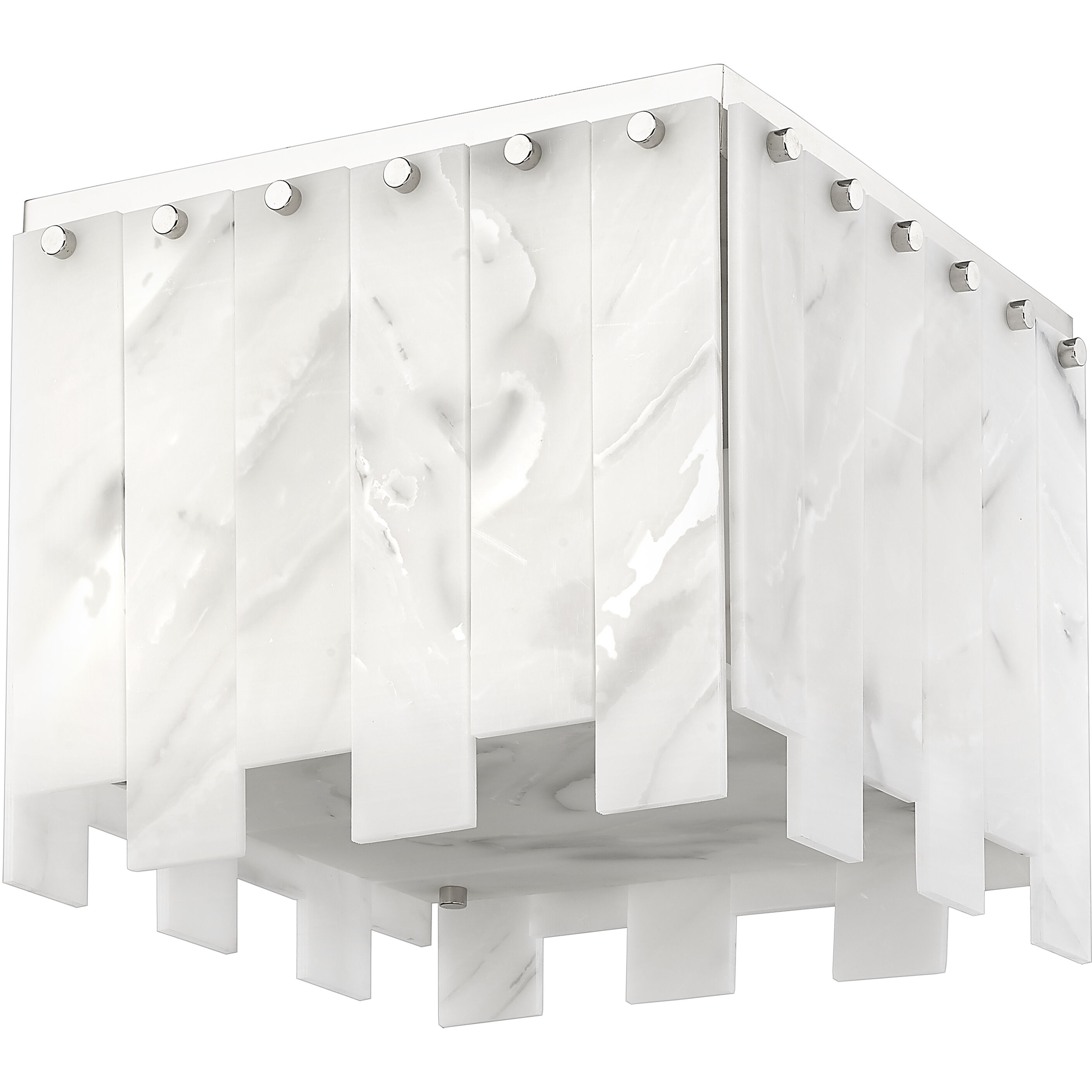 Viviana 4 Light 13.25 inch Polished Nickel Flush Mount Ceiling Light