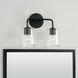 Amara 2 Light 14 inch Matte Black with Brass Vanity Light Wall Light