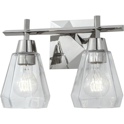 Arctic 2 Light 12.5 inch Polished Nickel with Clear Vanity Light Wall Light