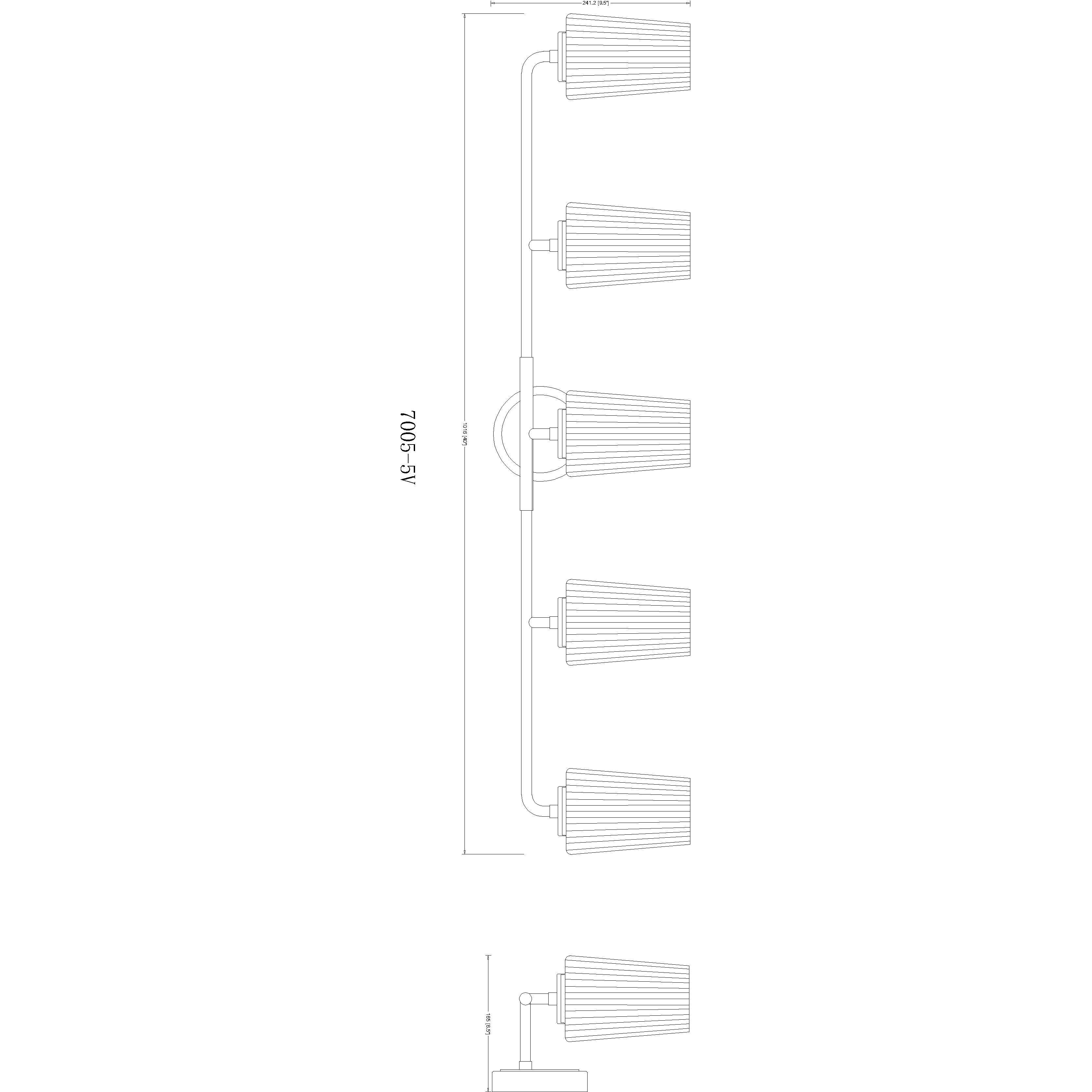 Montford 5 Light 40 inch Modern Gold Bath Vanity Light Wall Light