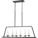 Ellisville 6 Light 34 inch Matte Black Linear Chandelier Ceiling Light