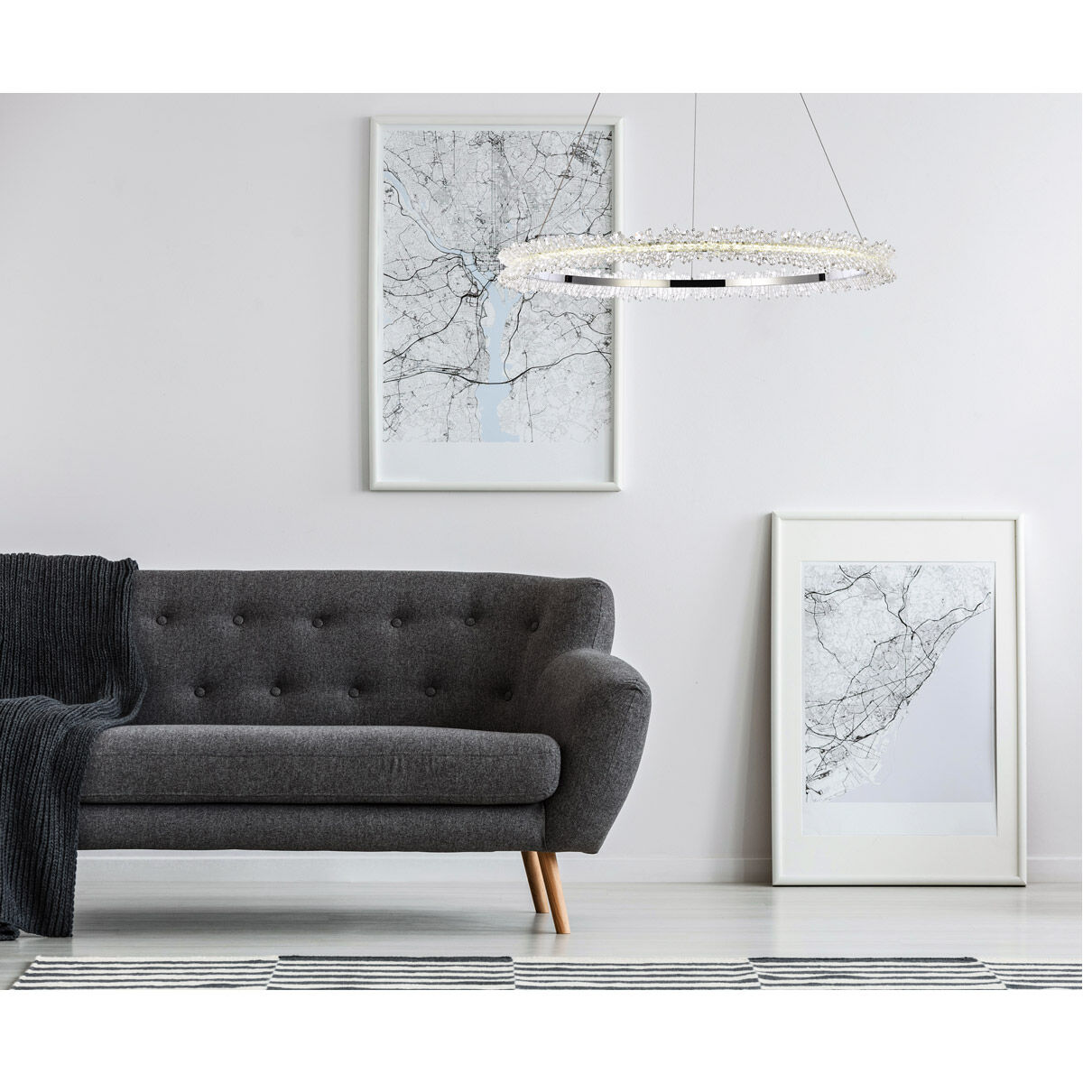 Laurel 34 inch Chrome Pendant Ceiling Light