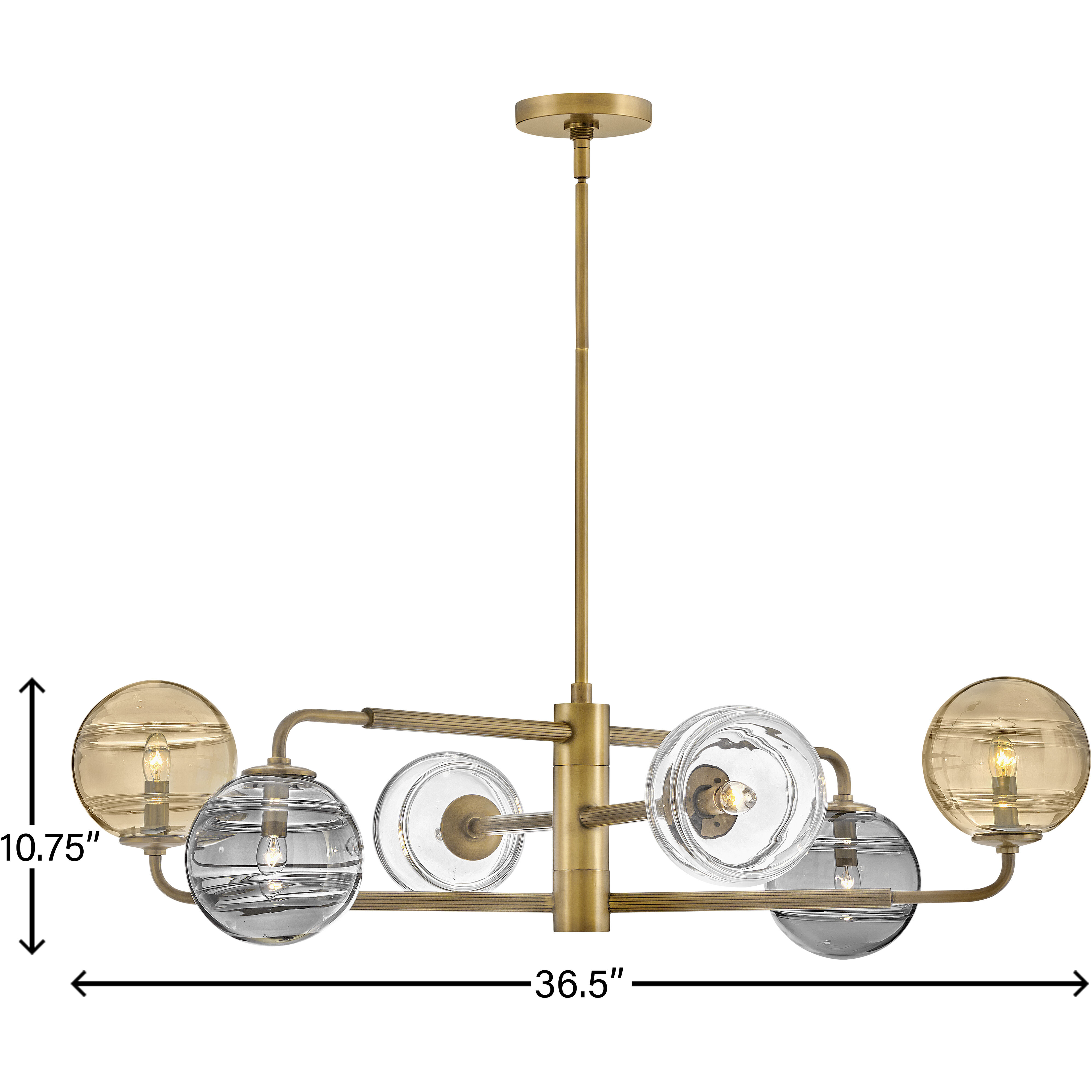 Oberon LED 36.5 inch Heritage Brass Chandelier Ceiling Light