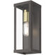 Gaffney 1 Light 11 inch Bronze with Antique Gold Finish Accents Outdoor Wall Lantern, Medium
