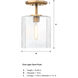 Haven LED 10 inch Old Satin Brass Semi-Flush Mount Ceiling Light