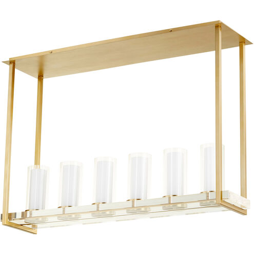Orion 6 Light 43.25 inch Aged Brass Pendant Ceiling Light, Large