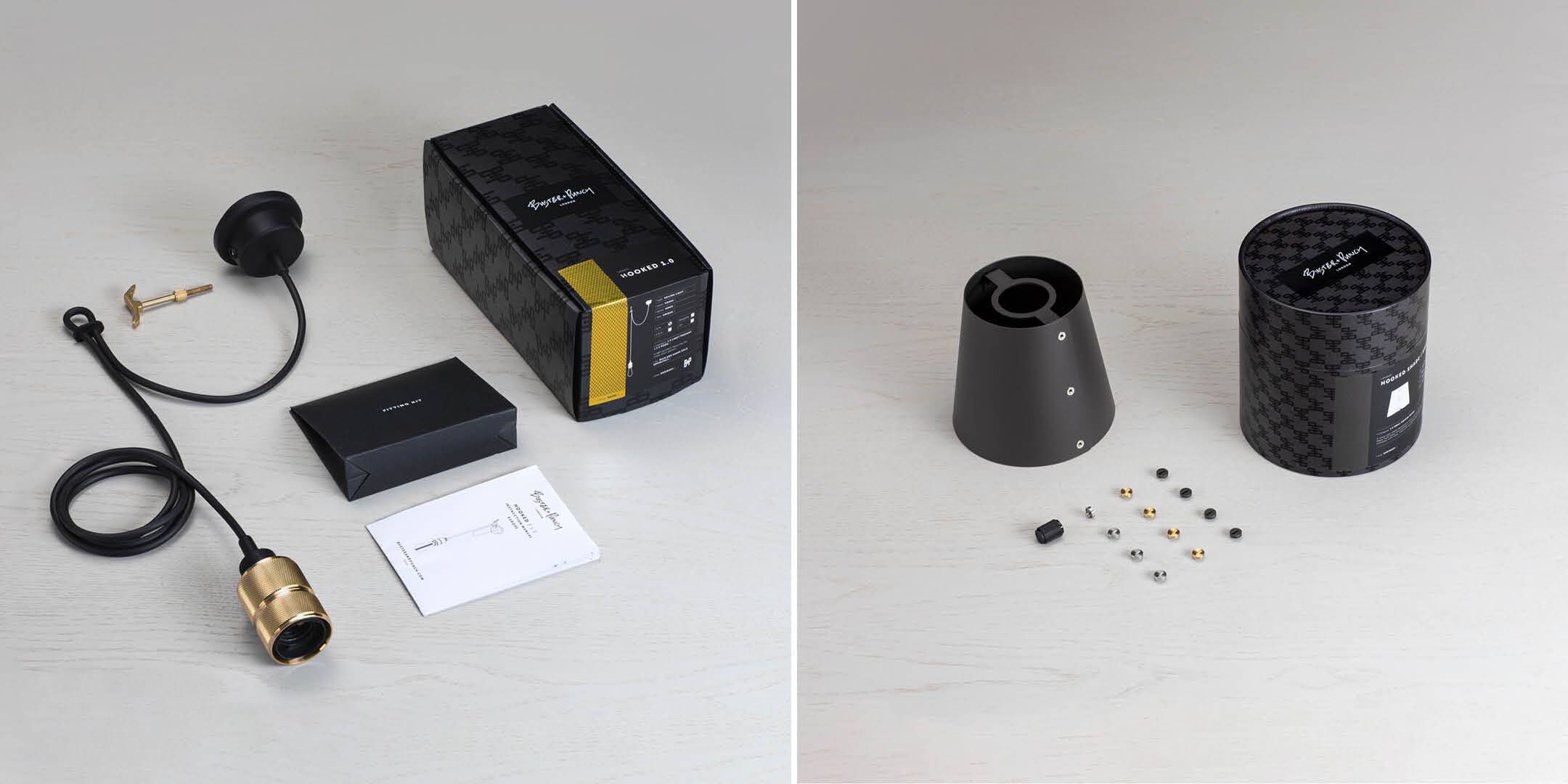 Hooked 1.0 LED 5.51 inch Graphite / Brass Pendant Ceiling Light