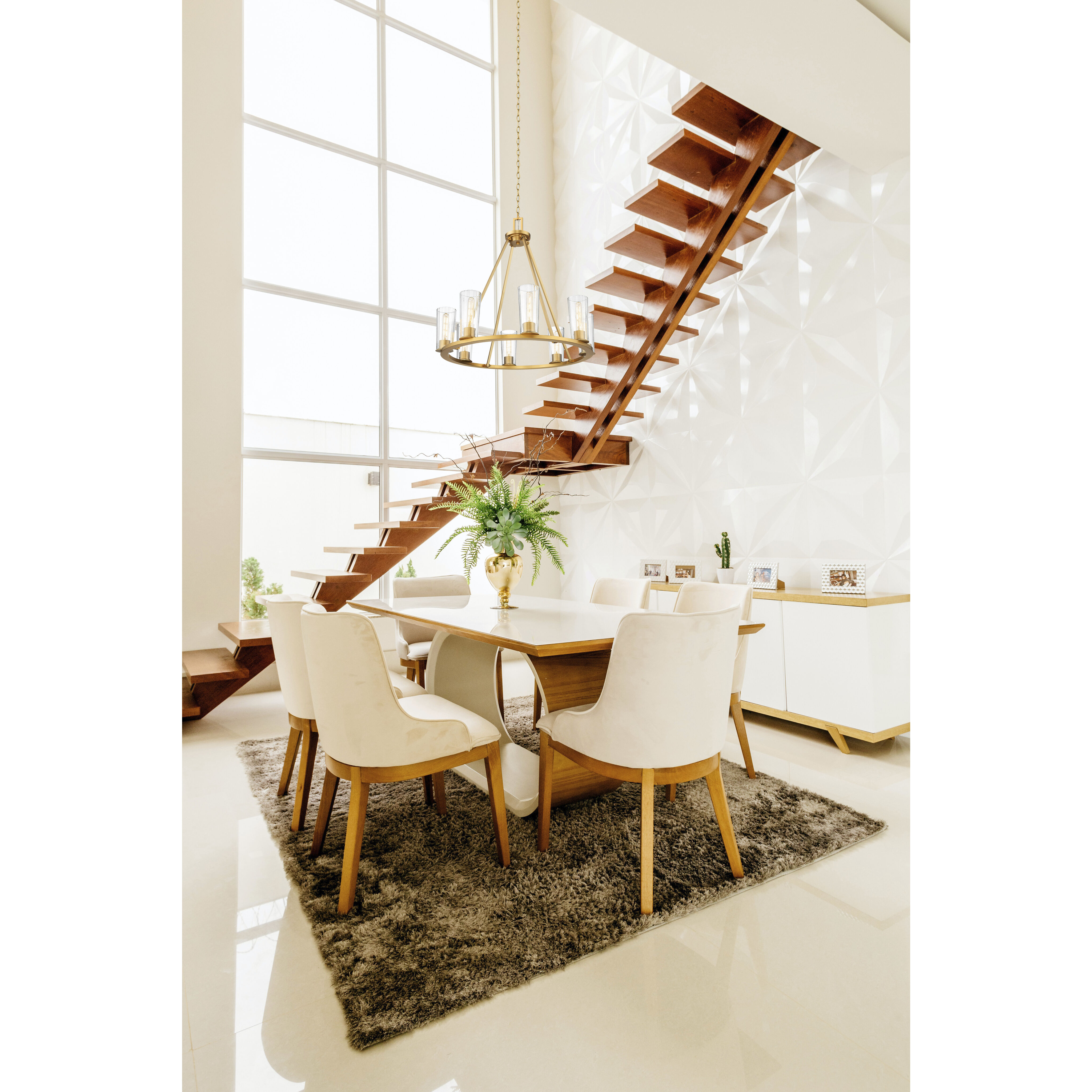 Titus 8 Light 33 inch Modern Gold Chandelier Ceiling Light