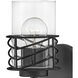 Della 1 Light 6.5 inch Black Vanity Light Wall Light